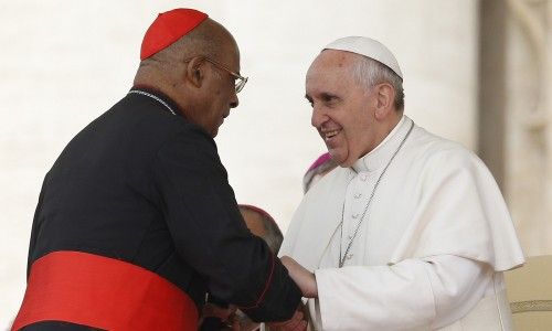 Cardinal Wilfrid Napier with Pope Francis