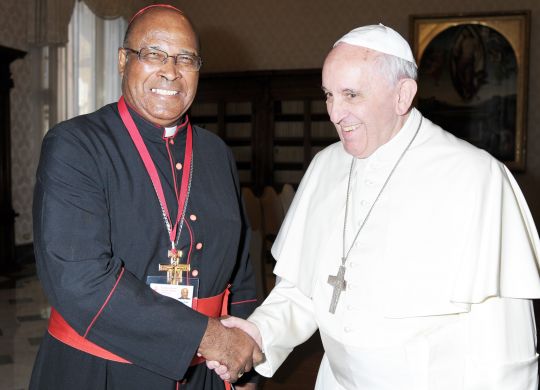 Cardinal Wilfrid Napier with Pope Francis