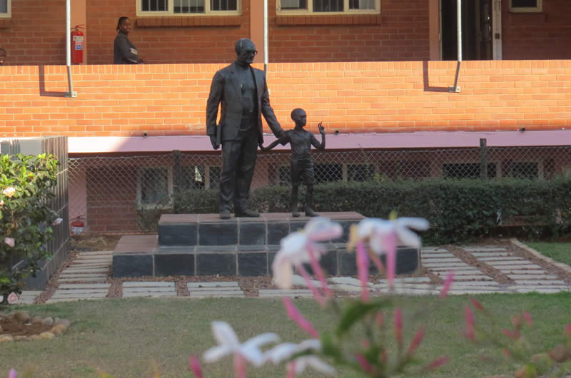 Statue of Archbishop Dennis Hurley at KwaThintwa School for the Deaf